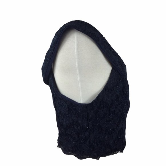 Speechless Navy Blue Sequined Crop, 15 Juniors - Picture 3 of 7